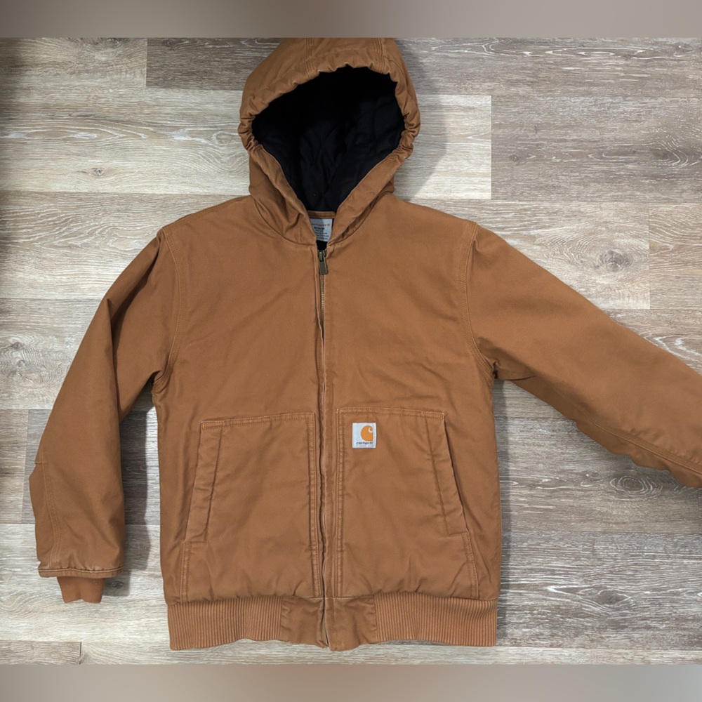 Carhartt Tan Hooded Jacket kids medium